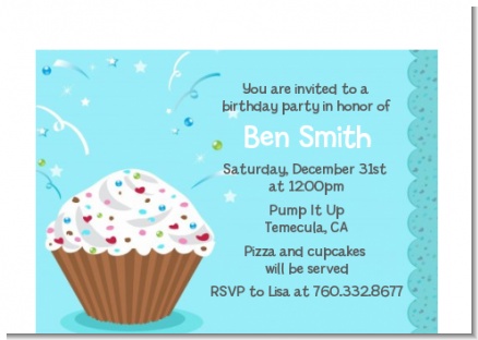 Cupcake Boy - Birthday Party Petite Invitations