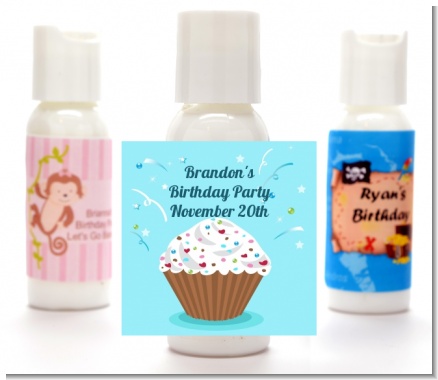 Cupcake Boy - Personalized Birthday Party Lotion Favors
