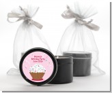 Cupcake Girl - Birthday Party Black Candle Tin Favors