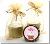 Cupcake Girl - Birthday Party Gold Tin Candle Favors