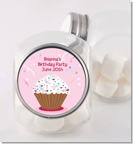 Cupcake Girl - Personalized Birthday Party Candy Jar