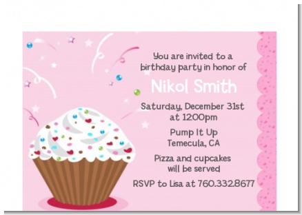 Cupcake Girl - Birthday Party Petite Invitations