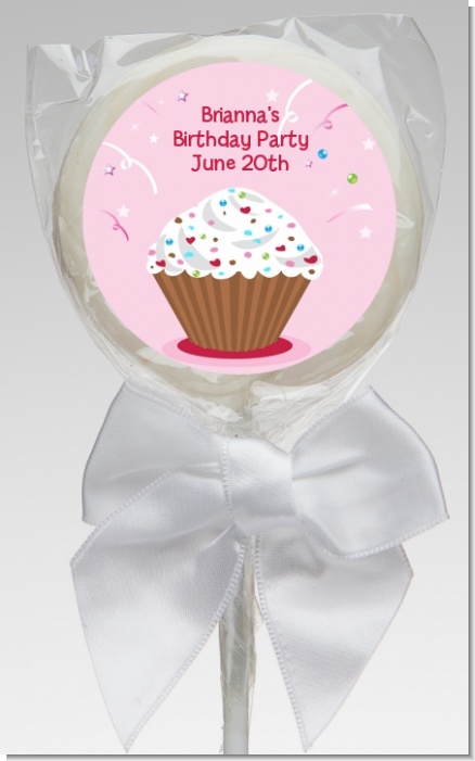 Cupcake Girl - Personalized Birthday Party Lollipop Favors