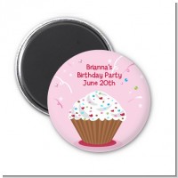 Cupcake Girl - Personalized Birthday Party Magnet Favors