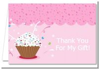 Cupcake Girl - Birthday Party Thank You Cards