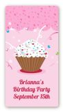 Cupcake Girl - Custom Rectangle Birthday Party Sticker/Labels