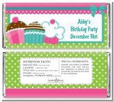 Cupcake Trio - Personalized Birthday Party Candy Bar Wrappers