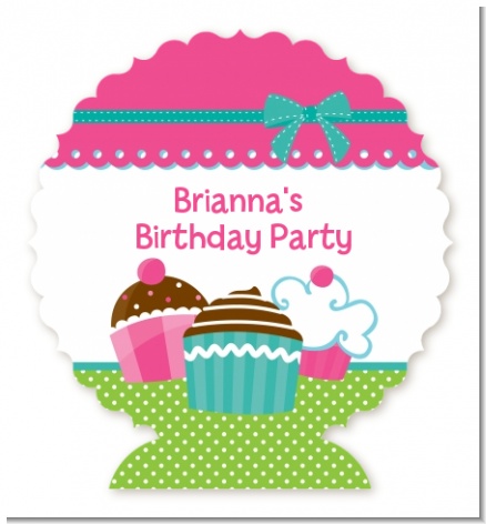 Cupcake Trio - Personalized Birthday Party Centerpiece Stand