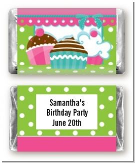 Cupcake Trio - Personalized Birthday Party Mini Candy Bar Wrappers