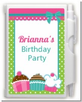 Cupcake Trio - Birthday Party Personalized Notebook Favor