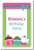 Cupcake Trio - Custom Large Rectangle Birthday Party Sticker/Labels