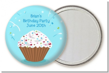 Cupcake Boy - Personalized Birthday Party Pocket Mirror Favors