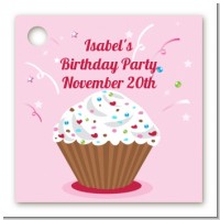 Cupcake Girl - Personalized Birthday Party Card Stock Favor Tags