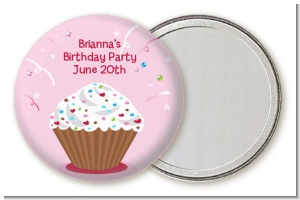 Cupcake Girl - Personalized Birthday Party Pocket Mirror Favors