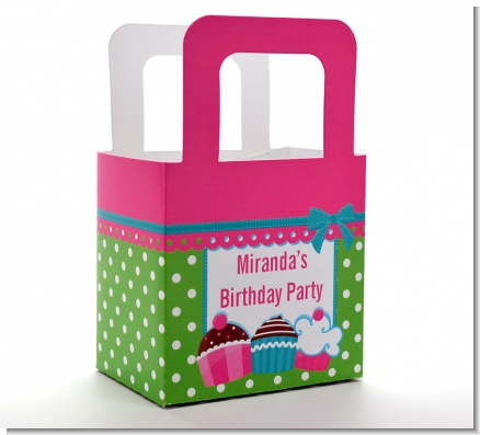 Cupcake Trio - Personalized Birthday Party Favor Boxes