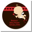 Cupid Baby Valentine's Day - Round Personalized Baby Shower Sticker Labels thumbnail
