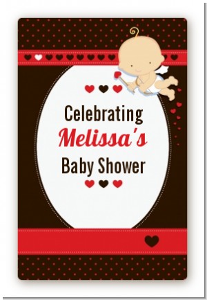 Cupid Baby Valentine's Day - Custom Large Rectangle Baby Shower Sticker/Labels