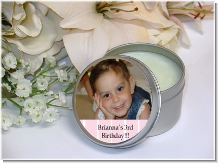 Custom Photo Soy Candle Tins Travel Size - Bridal Shower Candle Favors