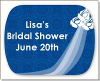 Custom Wedding Dress - Personalized Bridal Shower Rounded Corner Stickers