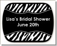 Custom Zebra - Personalized Bridal Shower Rounded Corner Stickers thumbnail