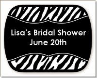 Custom Zebra - Personalized Bridal Shower Rounded Corner Stickers