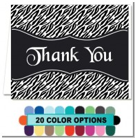 Custom Zebra - Bridal Shower Thank You Cards