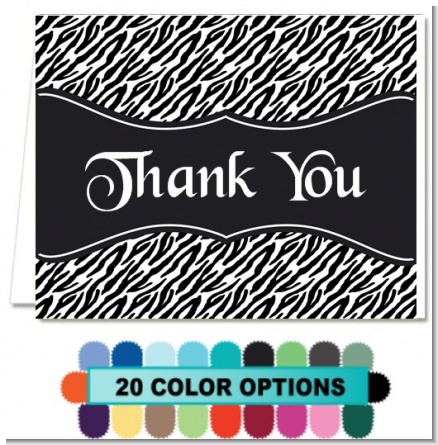 Custom Zebra - Bridal Shower Thank You Cards