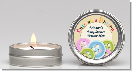 Cute as a Button - Baby Shower Candle Favors