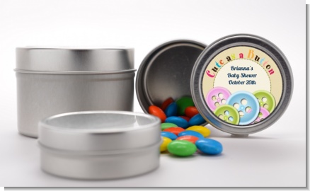 Cute As a Button - Custom Baby Shower Favor Tins