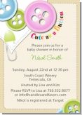 Cute As a Button - Baby Shower Invitations