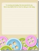 Cute As a Button - Baby Shower Notes of Advice