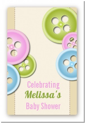 Cute As a Button - Custom Large Rectangle Baby Shower Sticker/Labels