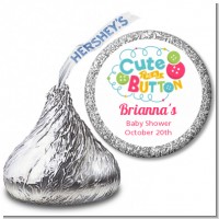 Cute As Buttons - Hershey Kiss Baby Shower Sticker Labels