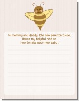 Cute As Can Bee - Baby Shower Notes of Advice