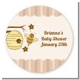 Cute As Can Bee - Round Personalized Baby Shower Sticker Labels thumbnail