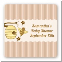 Cute As Can Bee - Square Personalized Baby Shower Sticker Labels