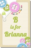 Cute As a Button - Personalized Baby Shower Nursery Wall Art