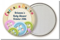 Cute As a Button - Personalized Baby Shower Pocket Mirror Favors