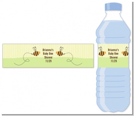 Cute As Can Bee - Personalized Baby Shower Water Bottle Labels