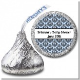 Damask - Hershey Kiss Baby Shower Sticker Labels