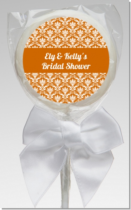 Damask Pattern - Personalized Bridal Shower Lollipop Favors