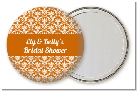 Damask Pattern - Personalized Bridal Shower Pocket Mirror Favors