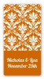 Damask Pattern - Custom Rectangle Bridal Shower Sticker/Labels thumbnail