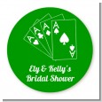 Deck of Cards - Round Personalized Bridal Shower Sticker Labels thumbnail