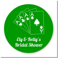 Deck of Cards - Round Personalized Bridal Shower Sticker Labels