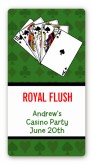 Casino Night Royal Flush - Custom Rectangle Birthday Party Sticker/Labels