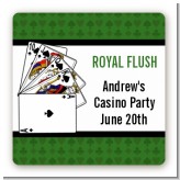 Casino Night Royal Flush - Square Personalized Birthday Party Sticker Labels