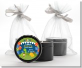 Dinosaur and Caveman - Birthday Party Black Candle Tin Favors