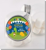 Dinosaur and Caveman - Personalized Birthday Party Candy Jar