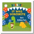 Dinosaur and Caveman - Personalized Birthday Party Card Stock Favor Tags thumbnail